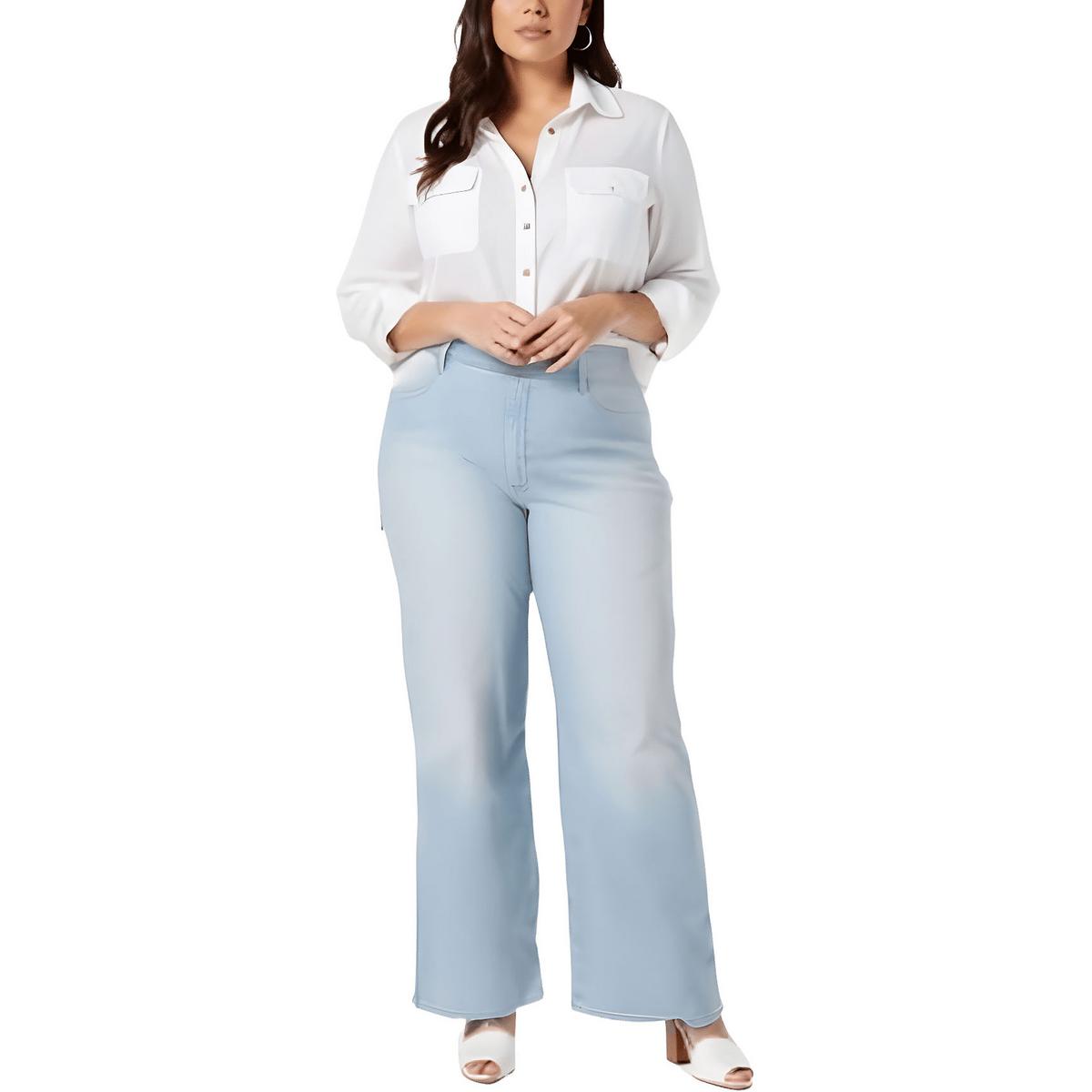 Plus Teresa Tummy Jeans aus Baumwolle mit weitem Bein