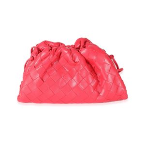 Bottega Veneta Himbeer Intrecciato Lammfell Mini Beutel