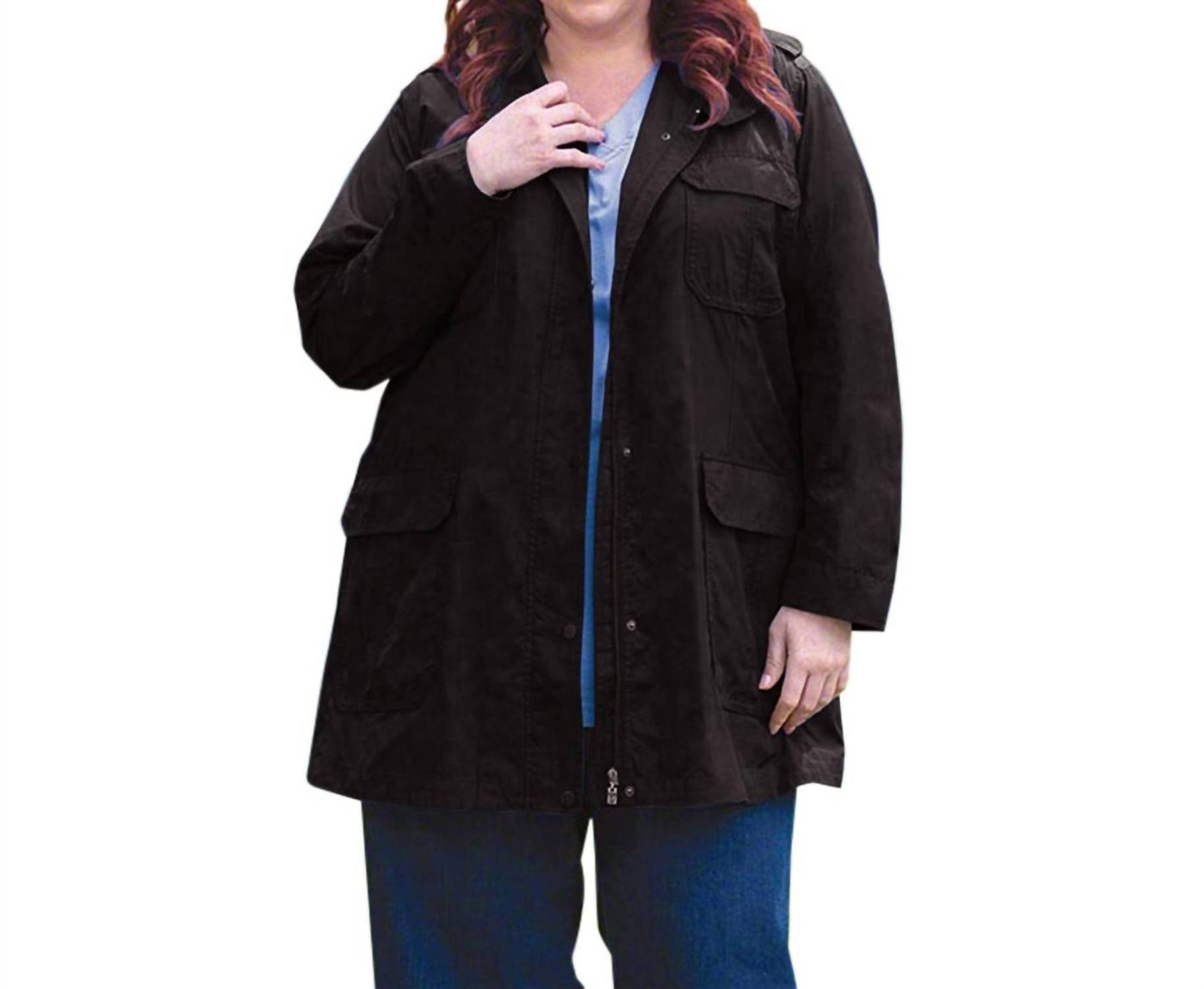 Spencer Langarmjacke – Übergröße In Schwarz Spencer