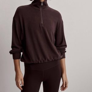 Collett Half Zip Midlayer Sweatshirt in Kaffeebohne