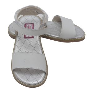 Mädchen weiß offene Zehenriemen Leder Sandalen 11-4 Kinder