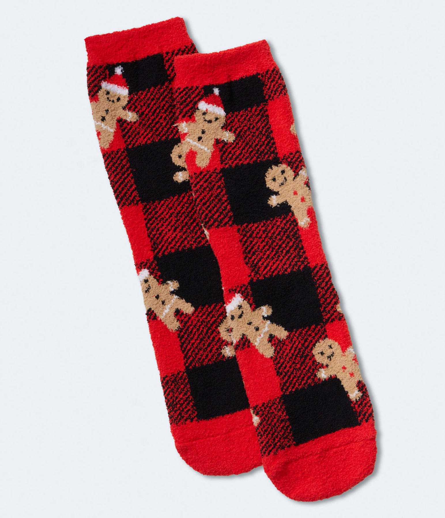 Aeropostale Buffalo kariert Gingerbread Fuzzy Crew Socken