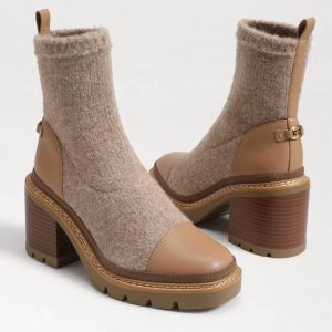 Rozanna Bootie in Luxe Tan stricken
