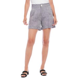 hohe Taille plissierte lässige Shorts
