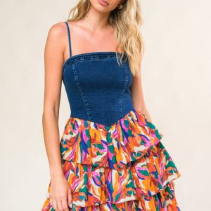 LACED IN LOVE gewebtes Minikleid