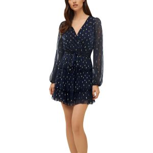 Metallic Chiffon Cocktail und Partykleid