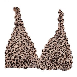 Damen sagen nie nie gedruckt Triangle Bralette in Mandorla Uno / Tier