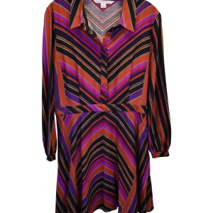 Diane von Furstenberg Chrissie Chevron Print Minikleid aus mehrfarbiger Seide 7748778426428