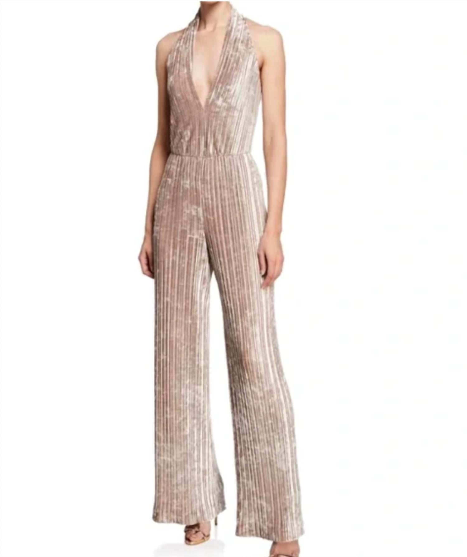 zerkleinert Velvet Denley Jumpsuit aus Gold