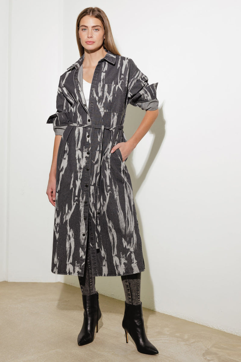 HIER & JETZT Denim MIDI Hemd KLEID