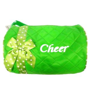 Grün gesteppte „Cheer“-Reisetasche für Mädchen mit Polka-Dot-Band-Detail