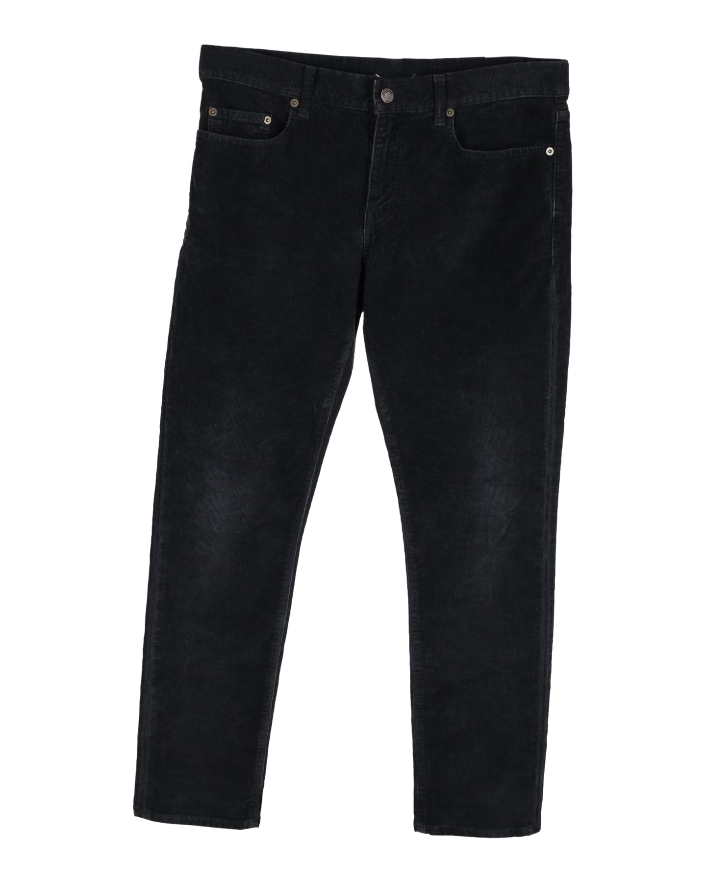 Saint Laurent Straight-Leg Corduroy Hose aus schwarzer Baumwolle