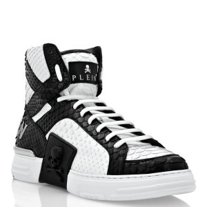 HI-TOP Sneakers Geld Kick$ Python Luxus Schädel