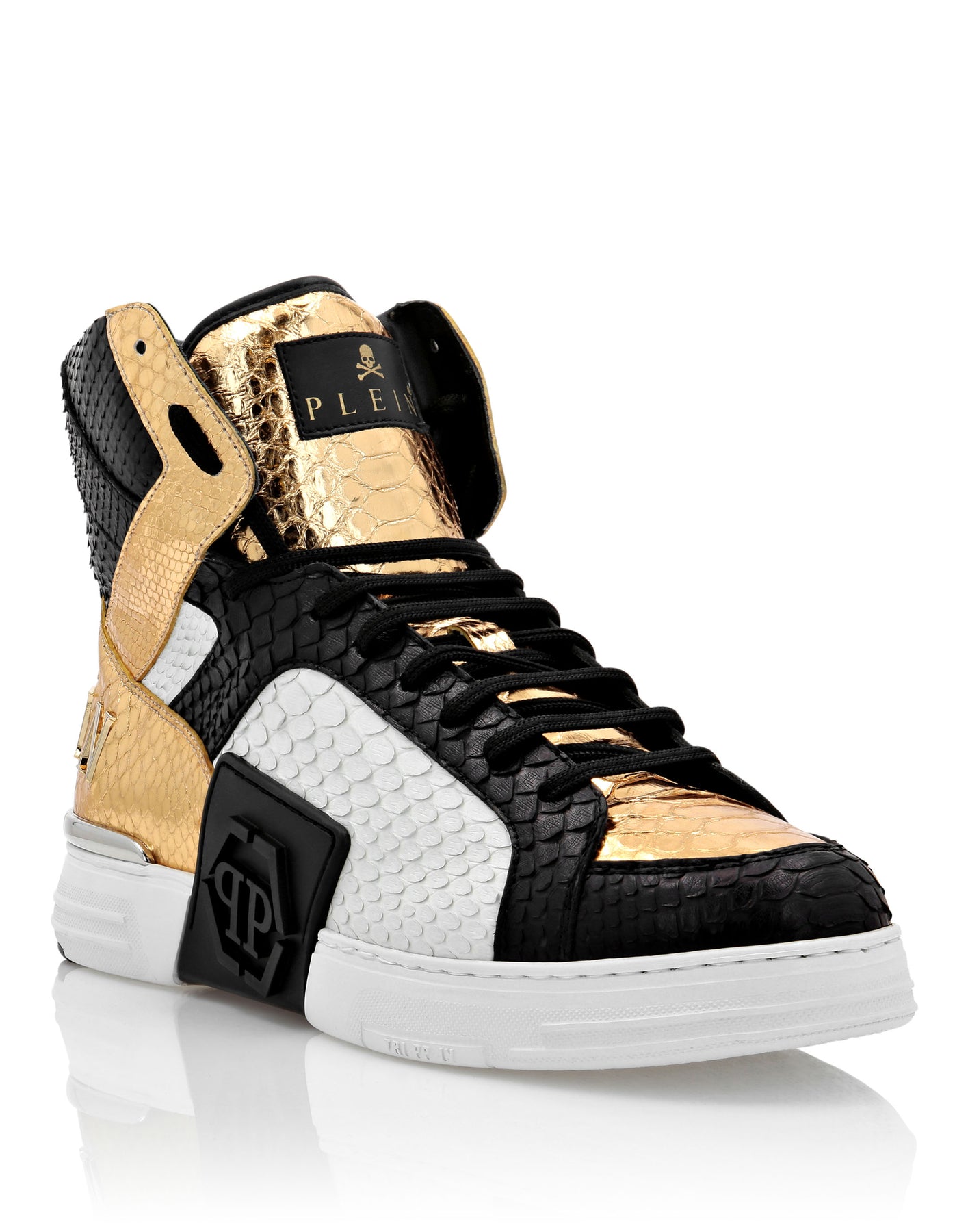 Schwarze Leder Hi-Top Sneaker von PHANTOM KICK