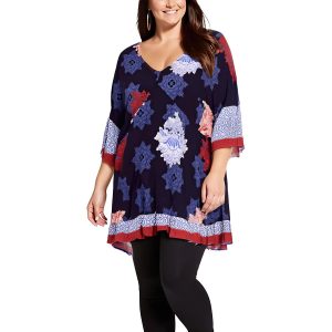 Plus Tunic Harper Brd bedruckte Tunika oben
