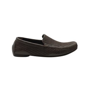 Giorgio Armani Gewebte Slip On Loafer aus braunem Leder