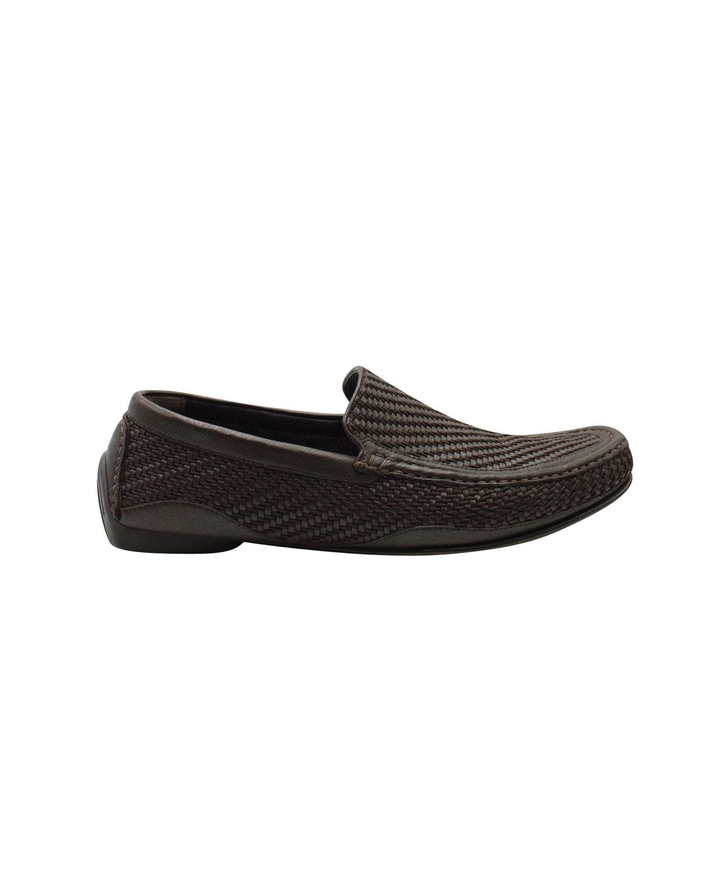 Giorgio Armani Gewebte Slip On Loafer aus braunem Leder