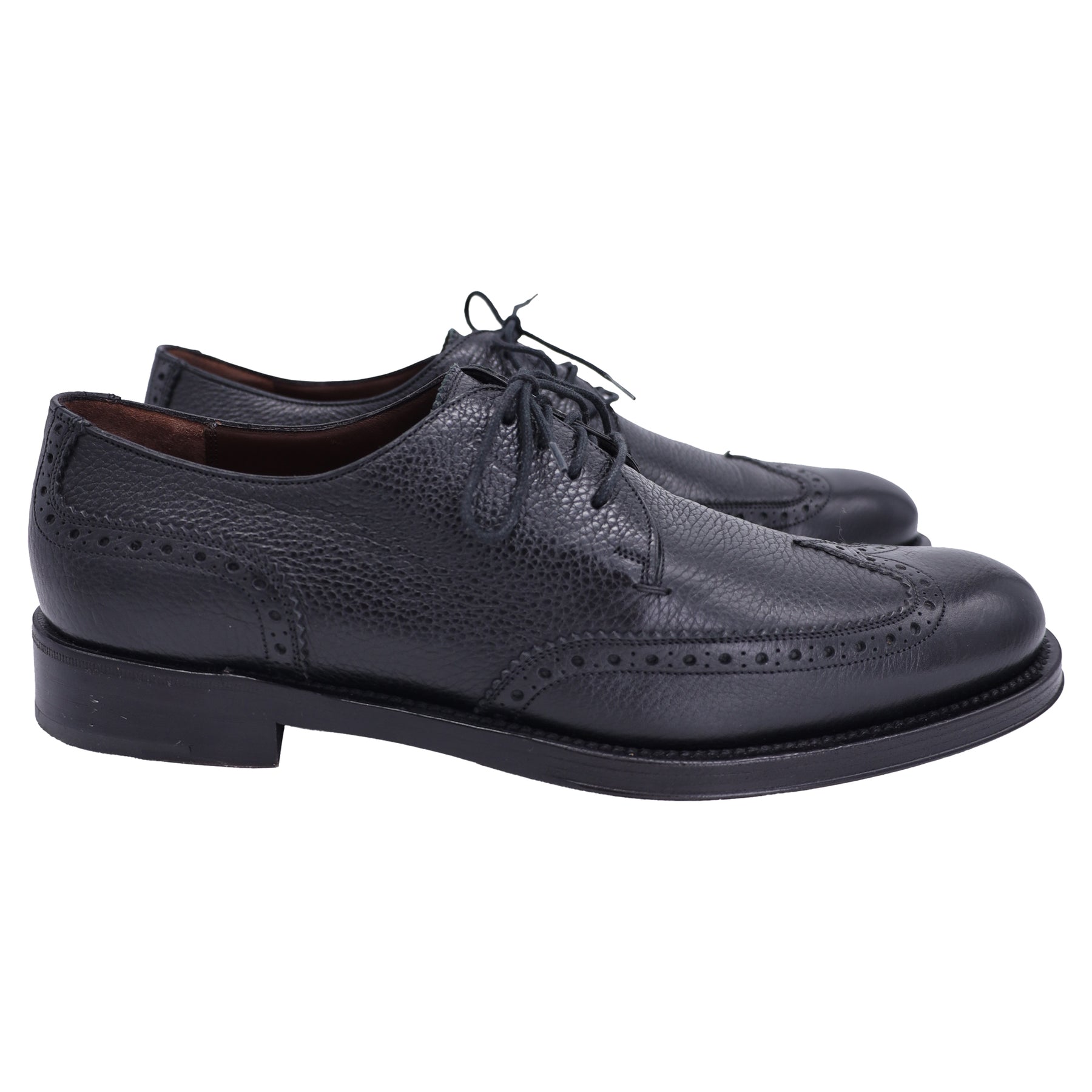 Salvatore Ferragamo Strukturierte Schnür-Oxfords aus schwarzem Leder