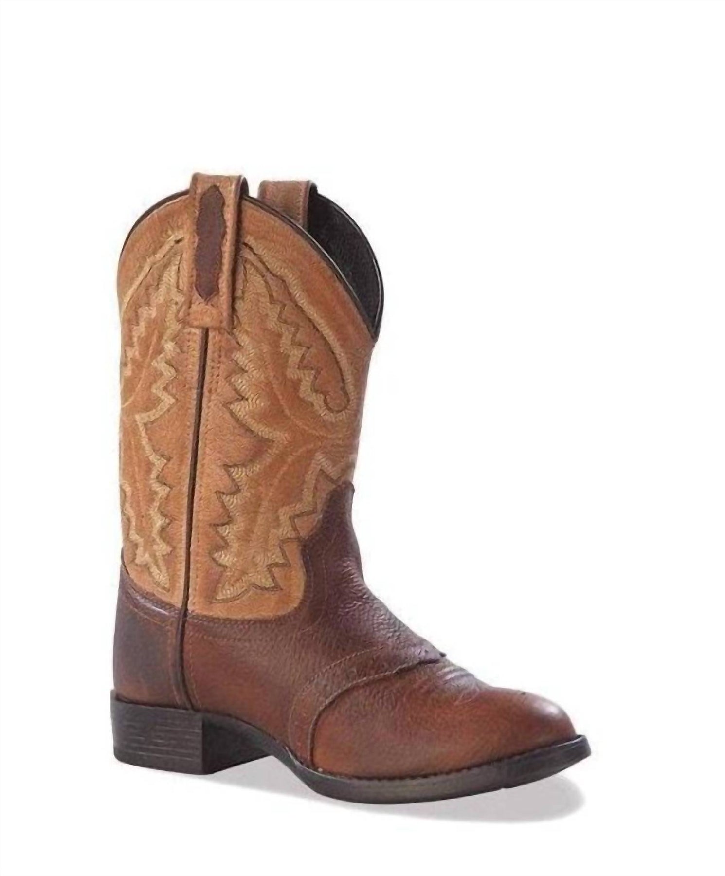Kinder runde Zehe Cowboy Stiefel – mittlere Breite in Braun
