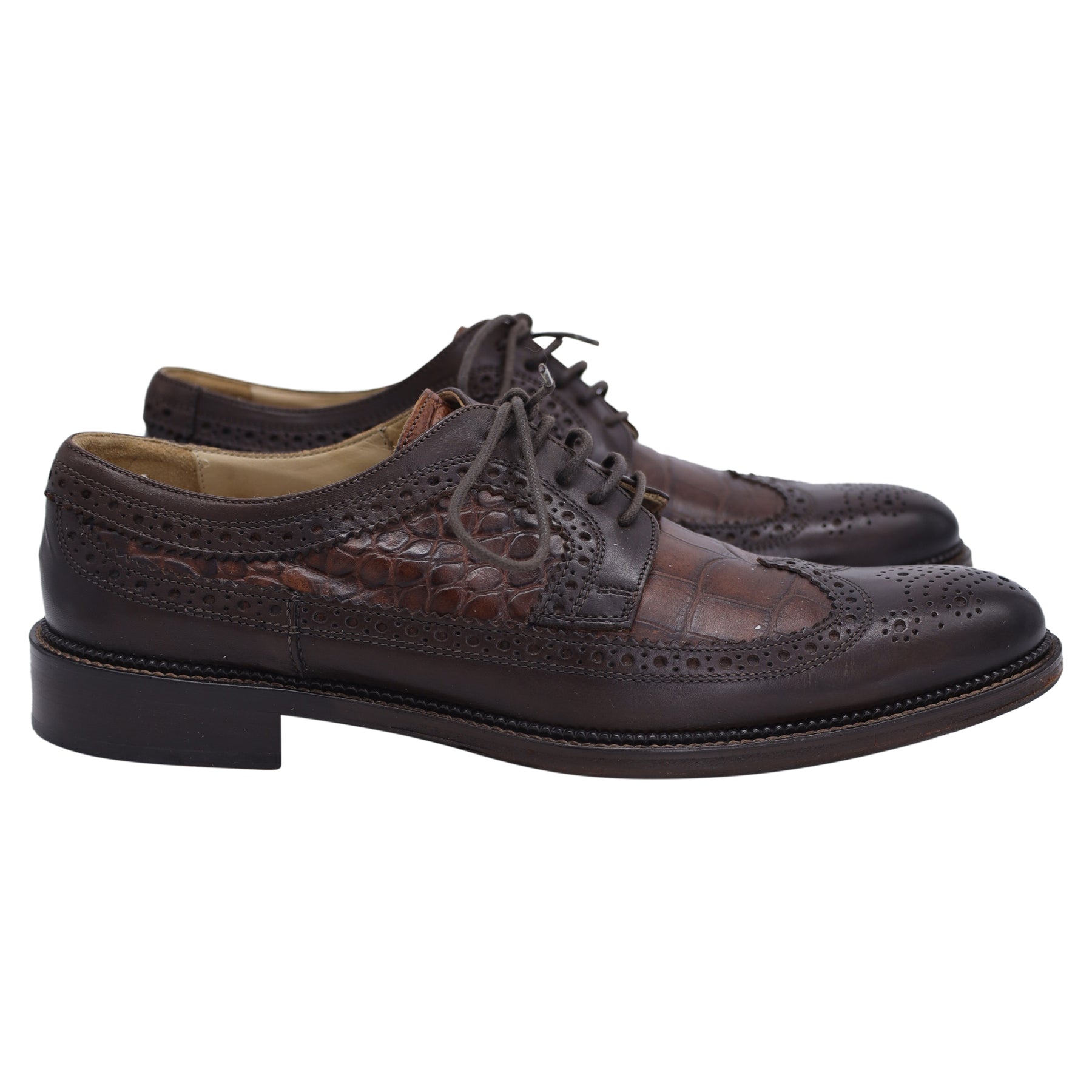 D&G Dolce & Gabbana Strukturierte Oxfords aus braunem Leder
