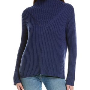 Hannah Rose Chunky Rib Funnel Neck Kaschmir-Pullover 7823919906876