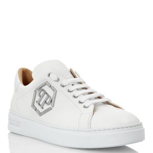 Leder lo-top Sneakers Sechseck