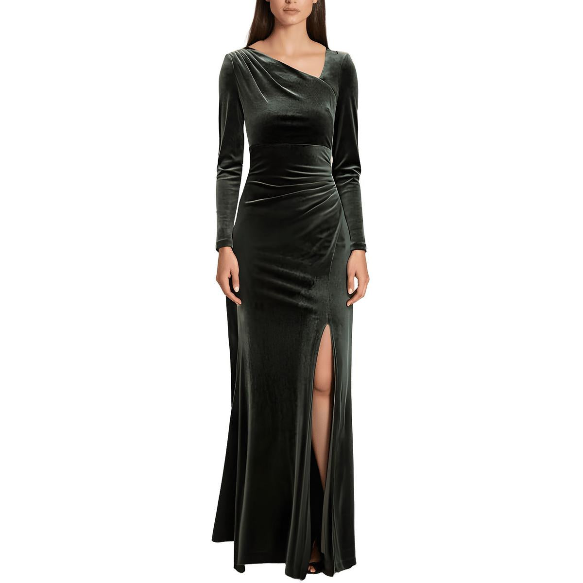 Rüschen Samt Abendkleid