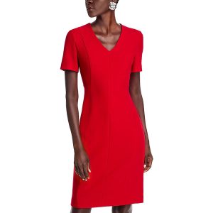 Damasia Pleated soliden Verschleiß zu arbeiten Kleid