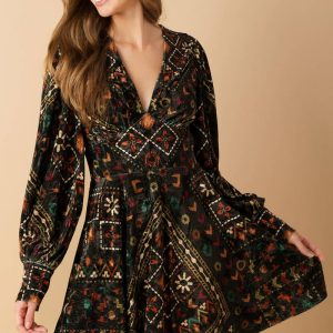 FINDING MYSELF VELVET gewebtes Minikleid