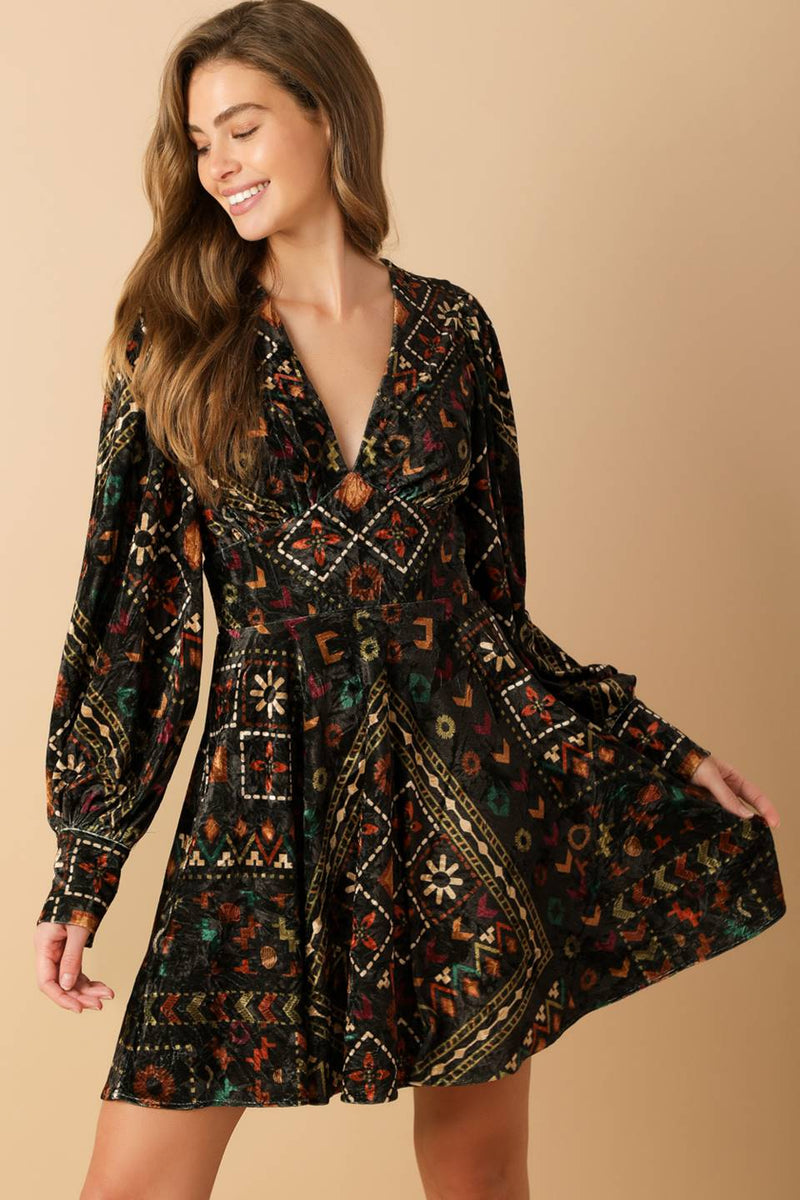 FINDEN SIE MICH SELBST VELVET gewebt MINI Kleid
