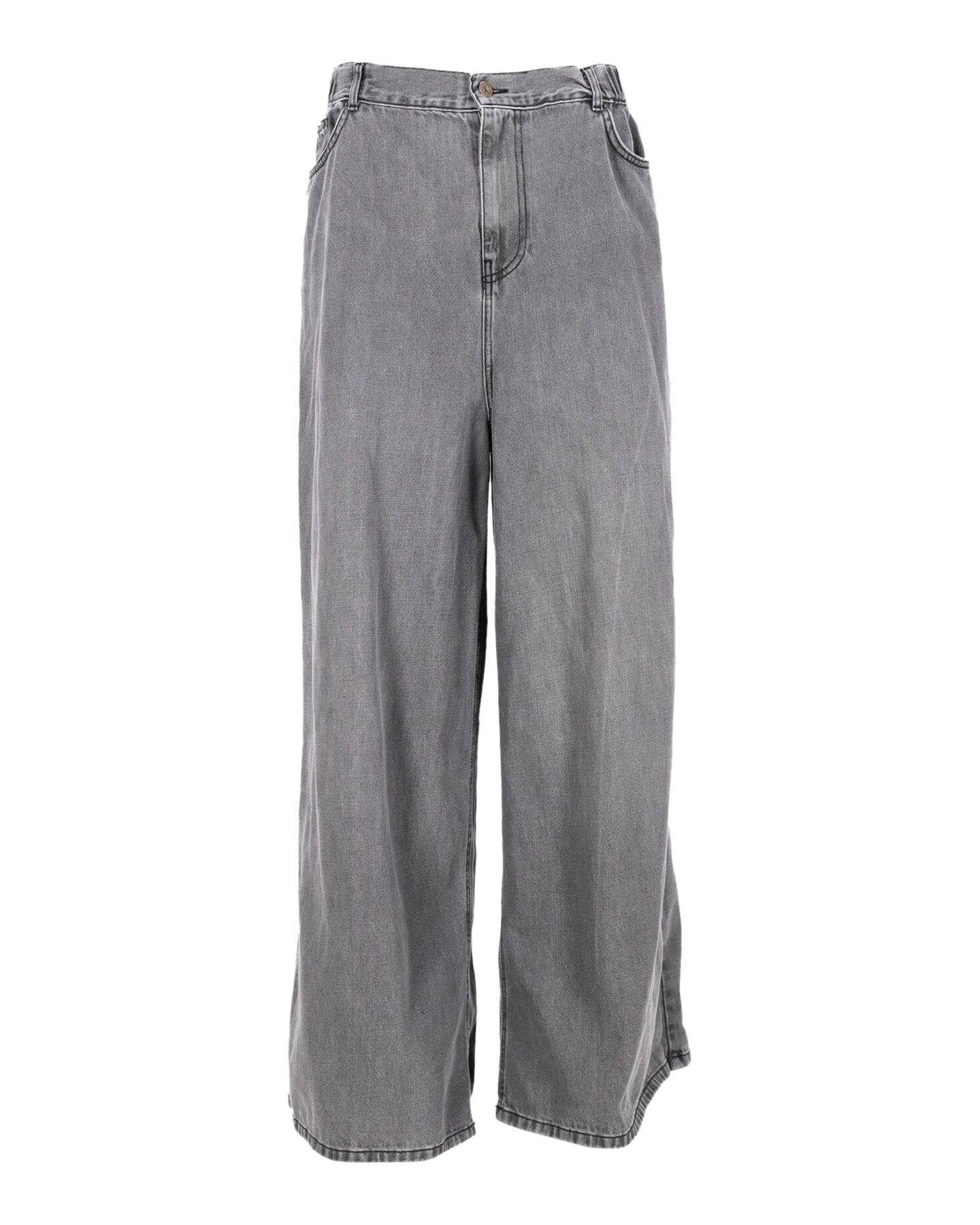 The Franke Shop Jeans mit breitem Bein aus grauer Baumwolle