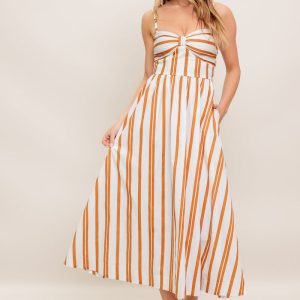 MARIGOLD MOTION Gewebtes Midikleid