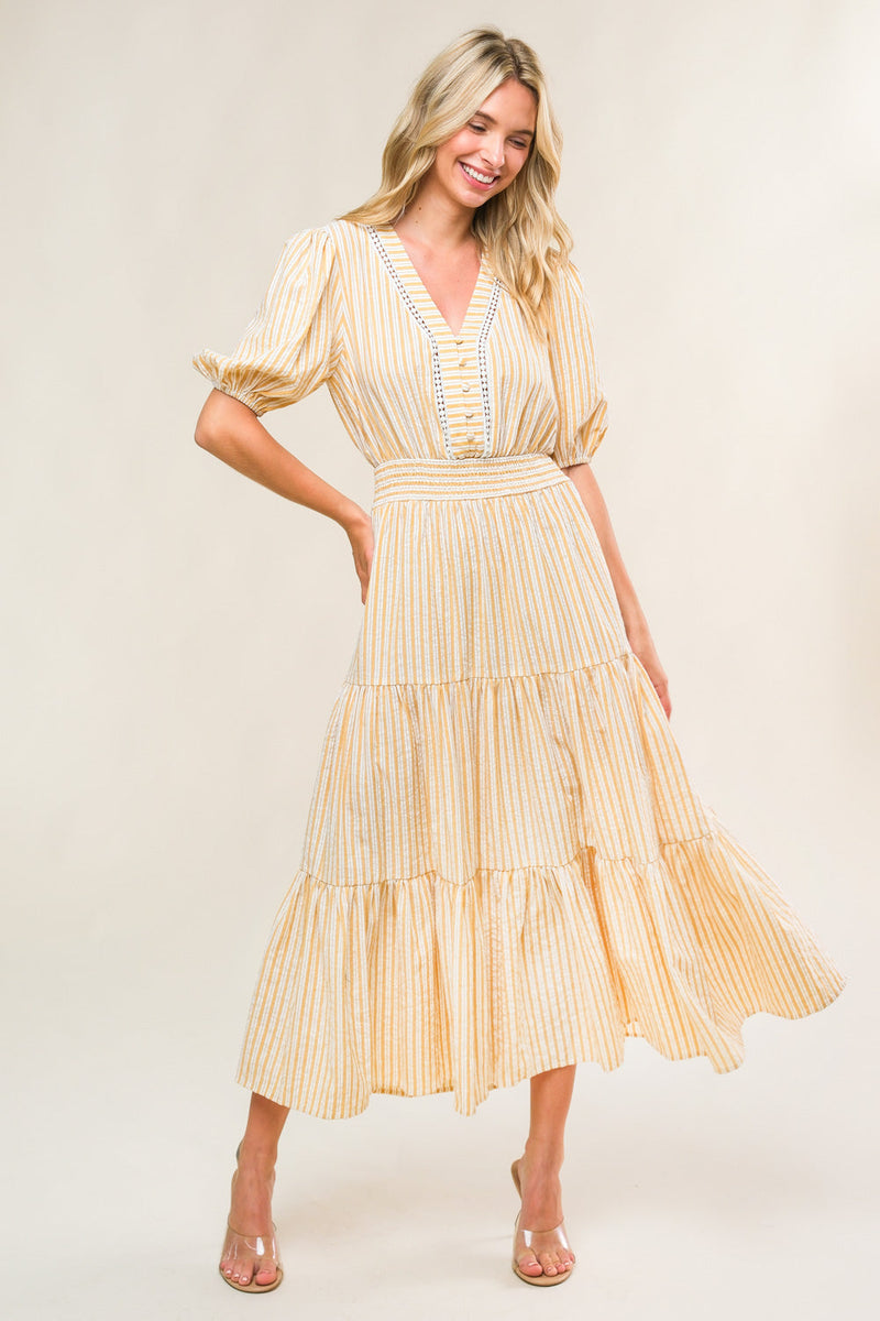 MIT DEN Mädchen gewebt MIDI Kleid