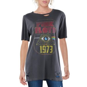 rosa floyd bedrückte Baumwolle Grafik-T-Shirt