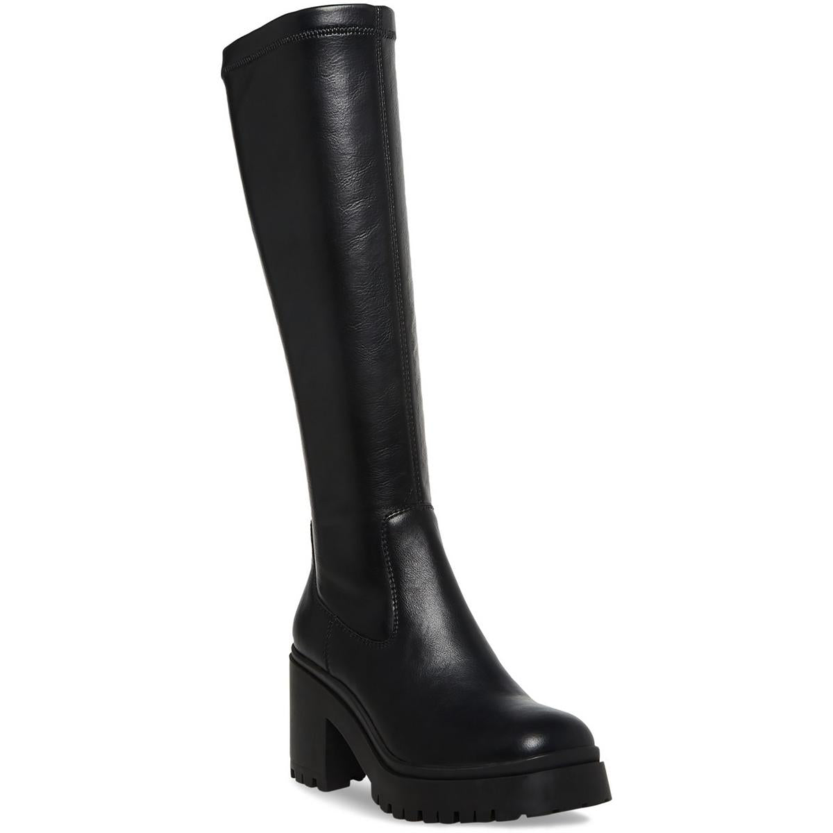 Ria Lug Sohle Kunstleder Kniehohe Stiefel