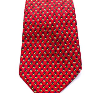 Hermes Herren Seide geometrische gedruckt Rot klassisch Neck Tie