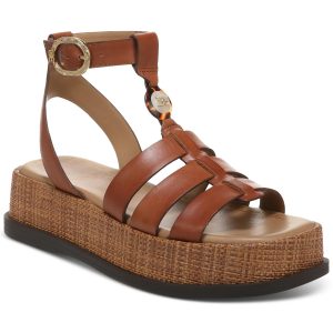 Naima Kunstleder quadratische Zehenplattform Sandalen