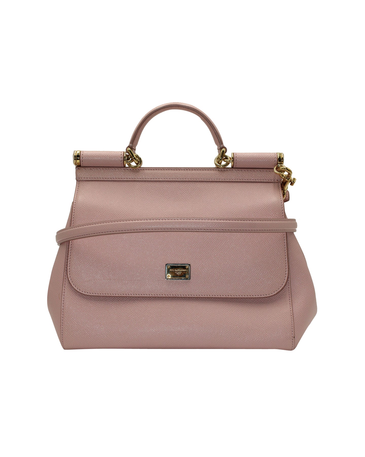Dolce & Gabbana Mittel Sicily Tasche aus rosa Kalbsleder