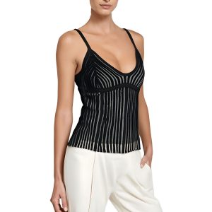 Gestreiftes geriffeltes Stricken cami