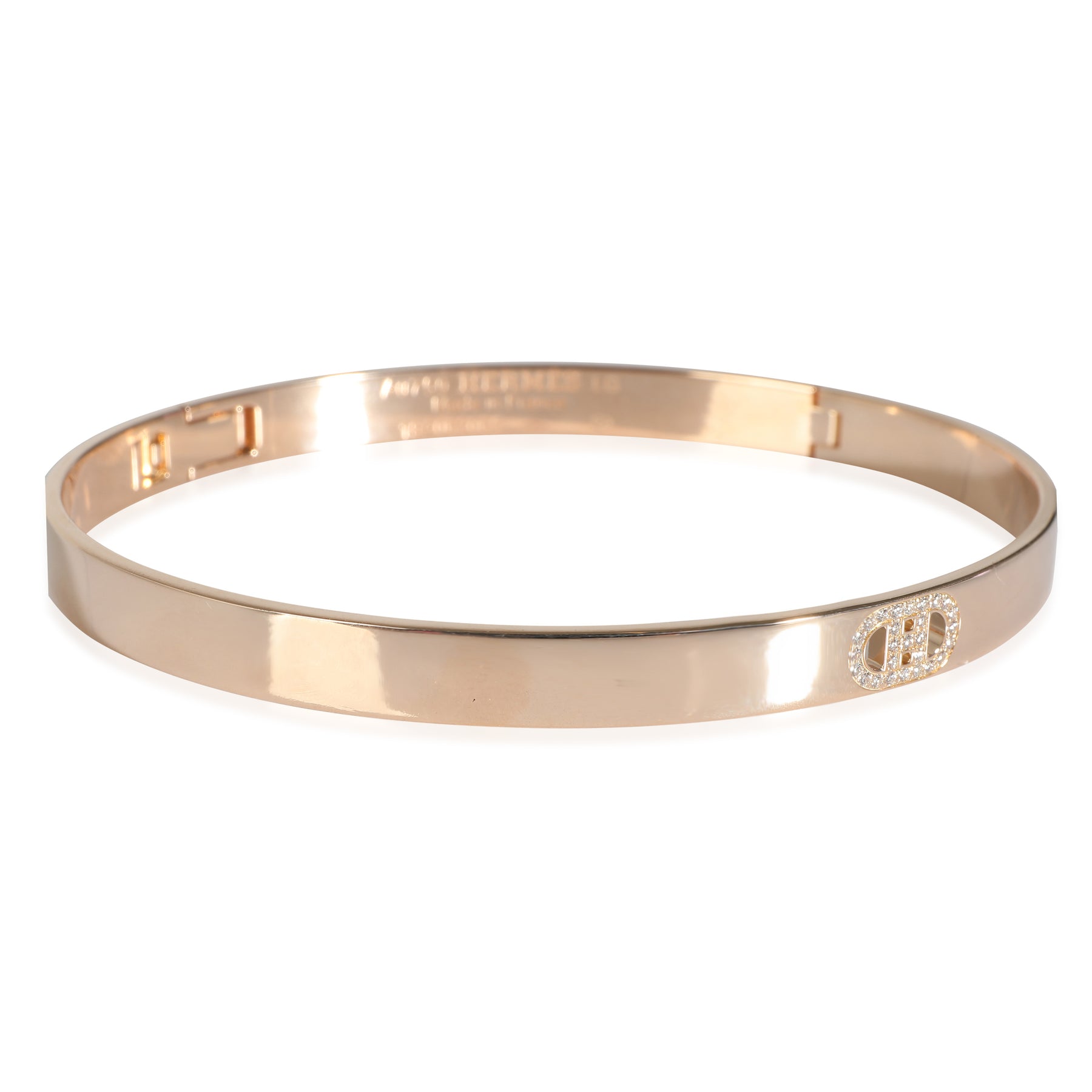 Hermès H d'Ancre Armband aus 18 Karat Roségold 0.07 CTW