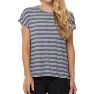 Stripe Boxy Abschlag in krautgrauem Streifen
