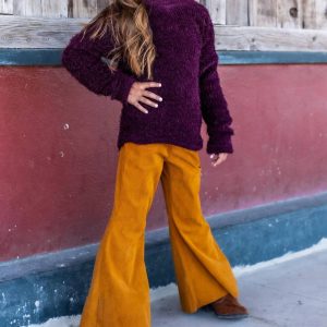 mädchen auszucker und spice flare hosen in camel