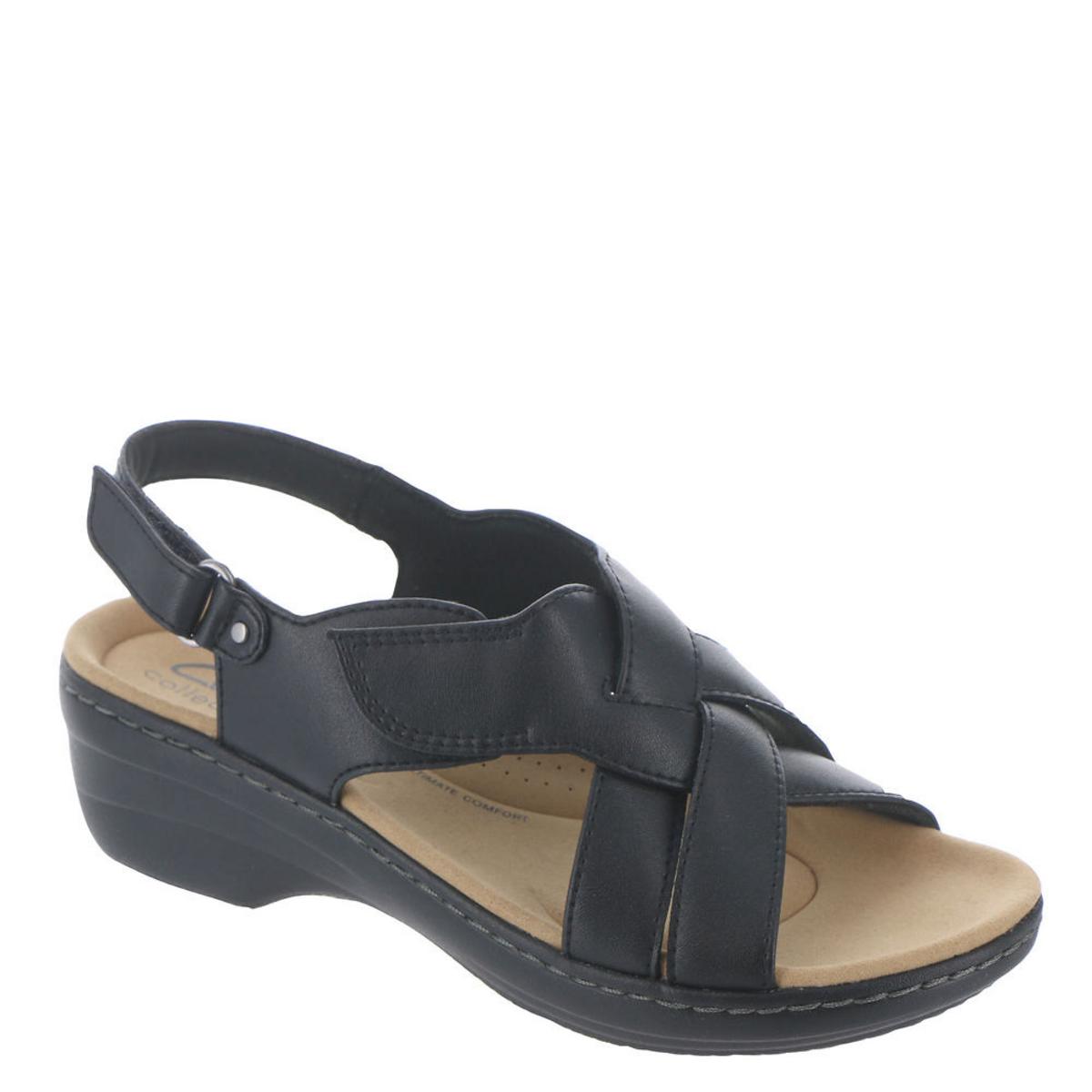 Schwarze Leder Pumps von Merliah Echo – Keilsandalen