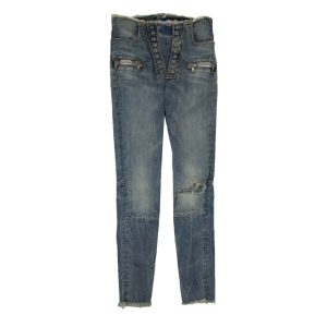 Unravel Project Skinny-Jeans mit Schnürung – Denim