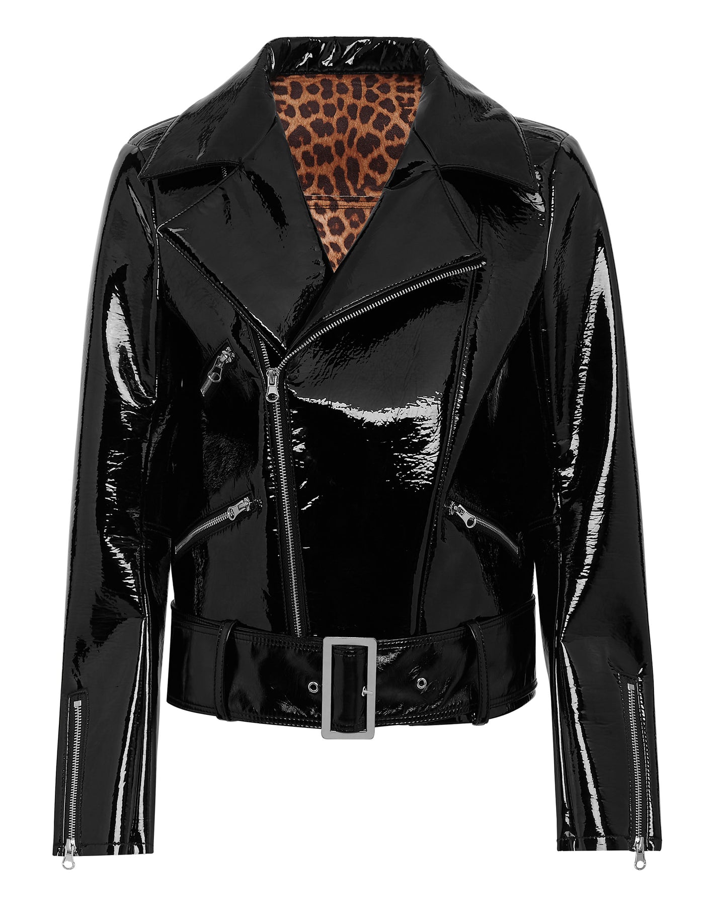 Oversize Glossy Eco Lederjacke