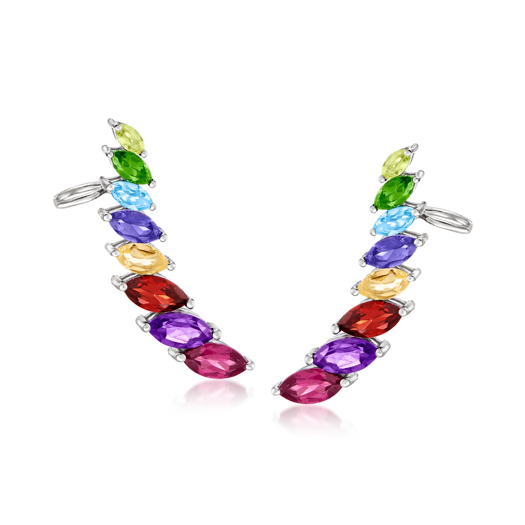 Ross-Simons Mehrfarbig-Gemstone Ohr Kletterer in Sterling Silber