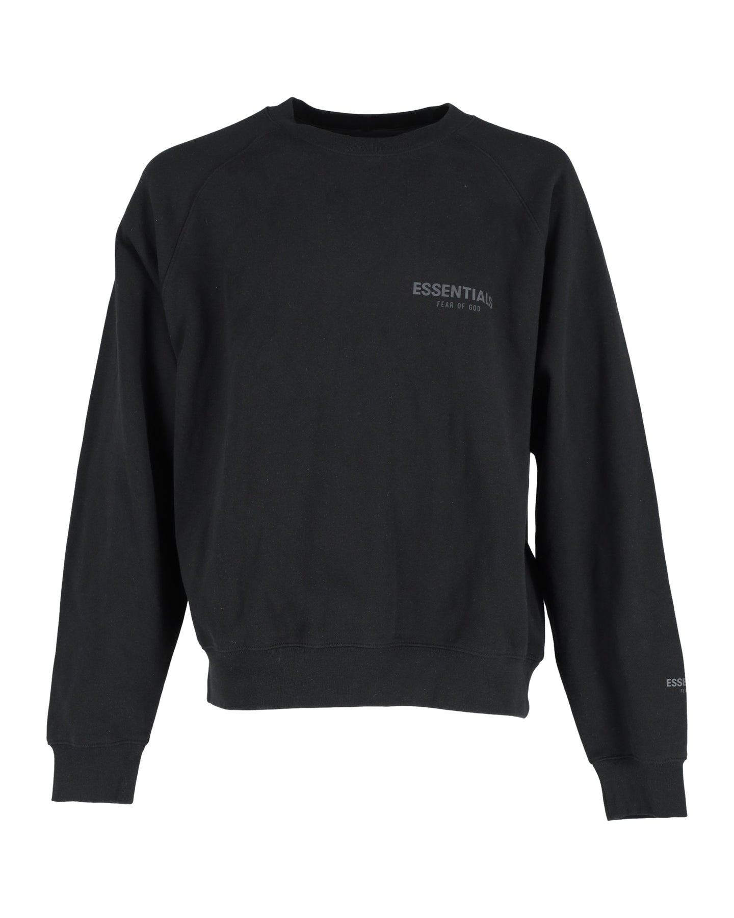 Fear Of God Essentials Sweatshirt mit Logo-Muster aus schwarzer Baumwolle