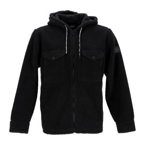 Boss Lovelo Teddy Kapuzenpullover aus schwarzem Polyester