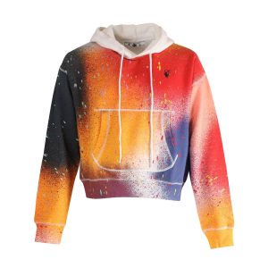 Off weiß offkat allover spray hoodie aus mehrfarbiger baumwolle 7748906713148