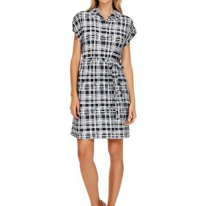 Plus Plaid Kurzarm Hemdkleid